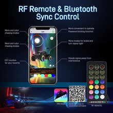 Load image into Gallery viewer, RF Remote+App Control  Dacning/Chasing Color Fat Strong LED Whip Lights for ATV/UTV/SXS