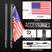 Load image into Gallery viewer, RF Remote+App Control  Dacning/Chasing Color Fat Strong LED Whip Lights for ATV/UTV/SXS